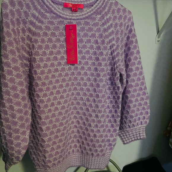 Lilly Pulitzer Spring Corabella sweater lilac soft purple sz M 8/10 - Picture 4 of 6